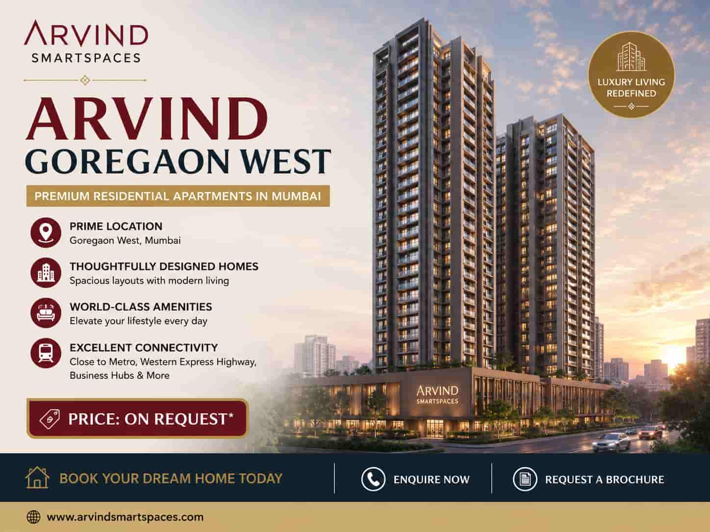 Aerial view of Arvind Goregaon West residential apartments in Goregaon West
