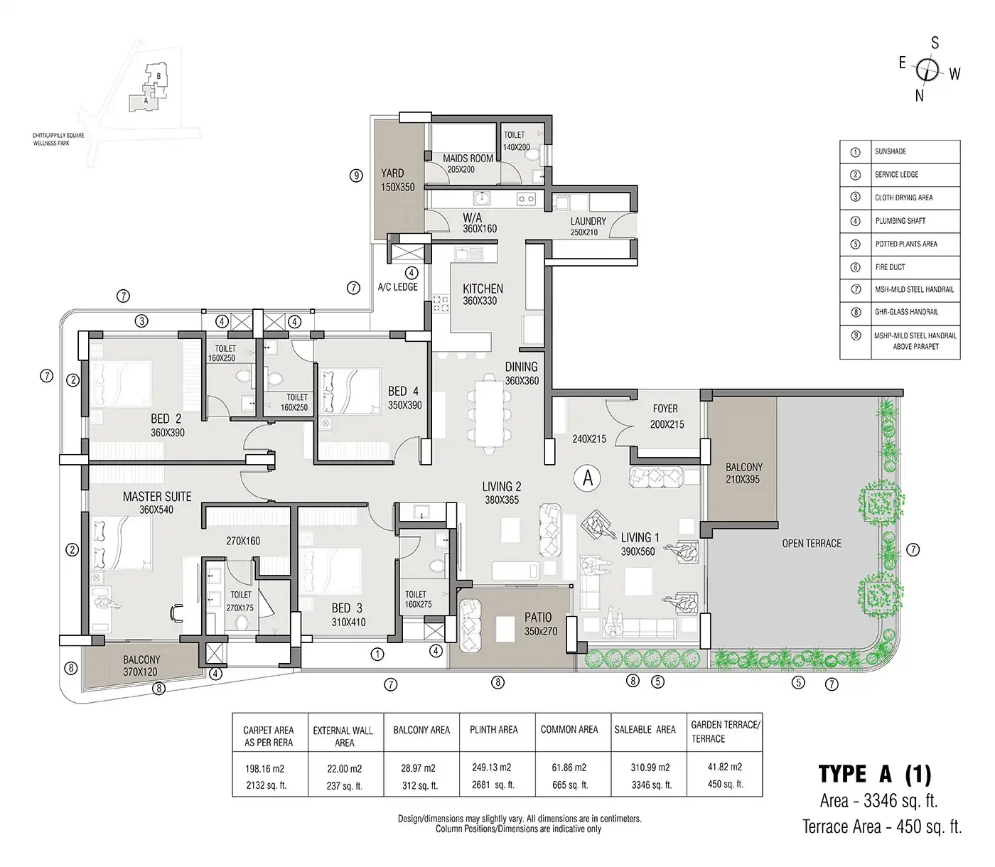 Typical apartment floor plan at House of Hiranandani Bhandup, Mumbai