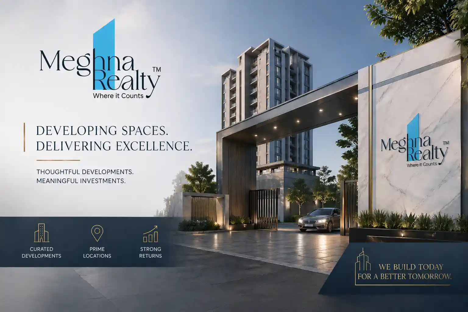Meghna Realty official logo for Goregaon residential and commercial projects